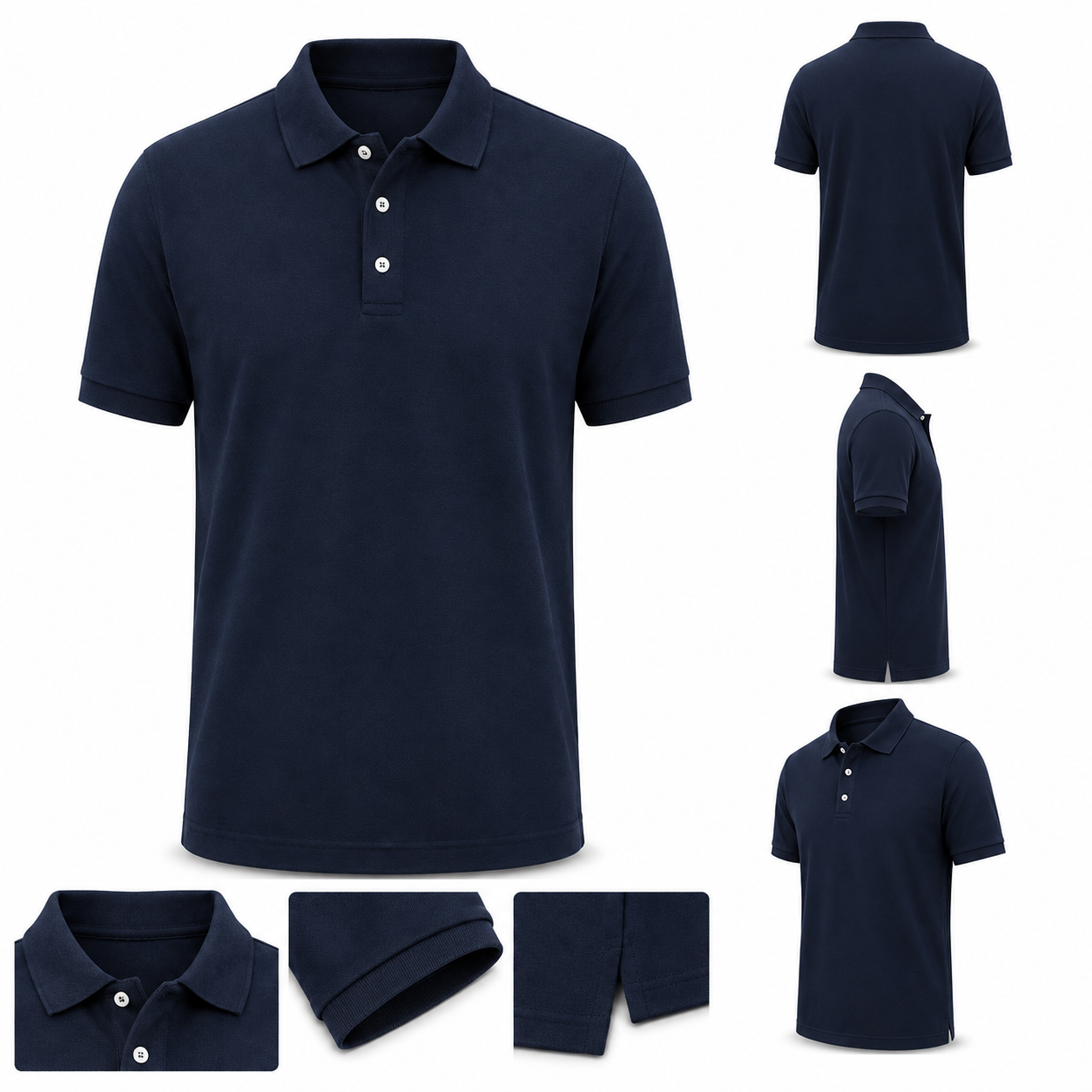 Polo Camisero Hombre Azul Marino