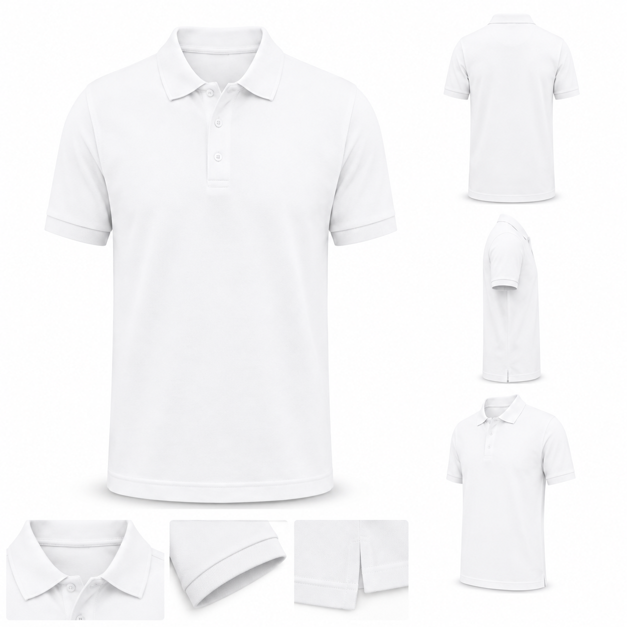 Polo Camisero Hombre Blanco