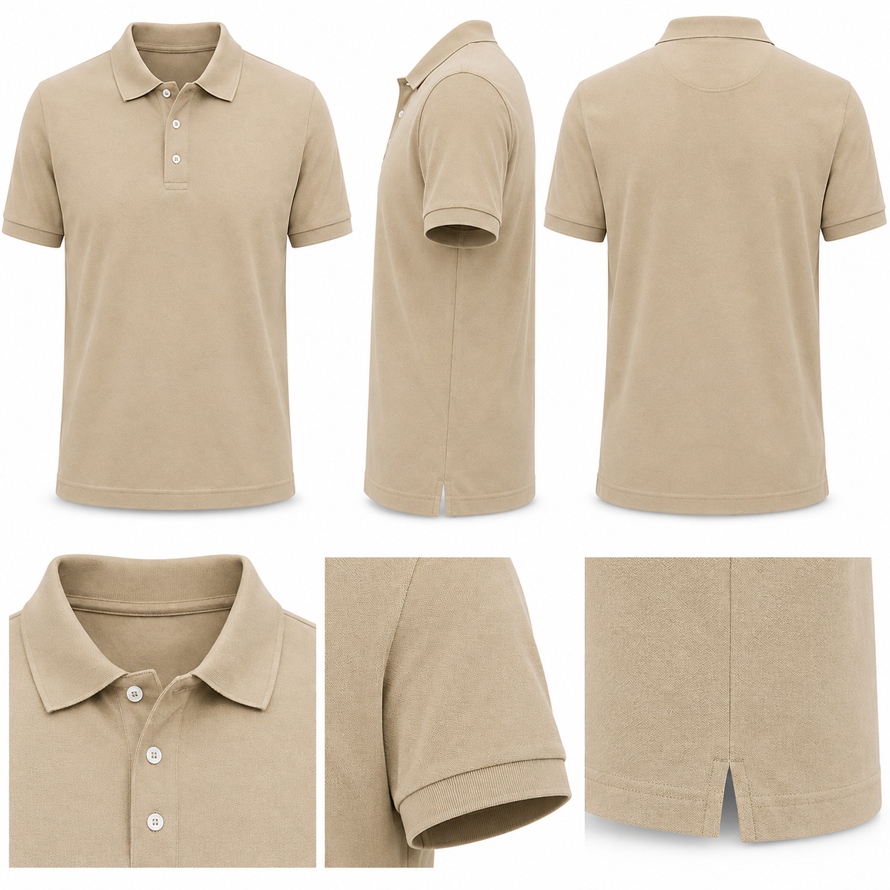 Polo Camisero Hombre Beige